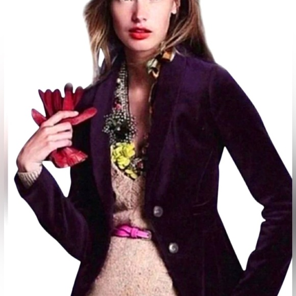 J. Crew Purple Eden Velvet Blazer Y2K - Picture 3 of 10